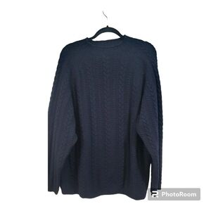 Façonnable Merino Wool Crew Neck Men Sweater Siez XL Color Blue